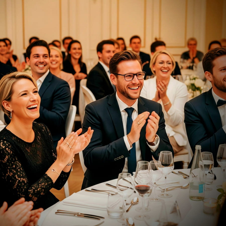 Zuschauer bei einem Auftritt von Zauberer Florian Schädlich in Alzenau