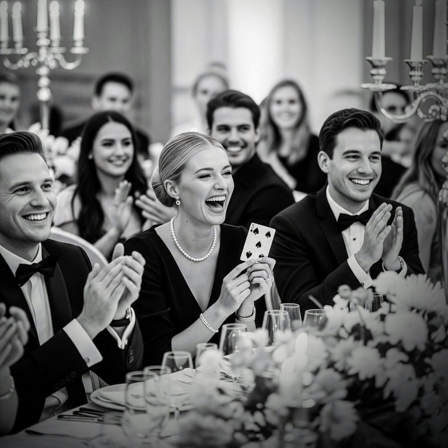 Zuschauer bei einem Auftritt von Zauberer Florian Schädlich in Aschaffenburg